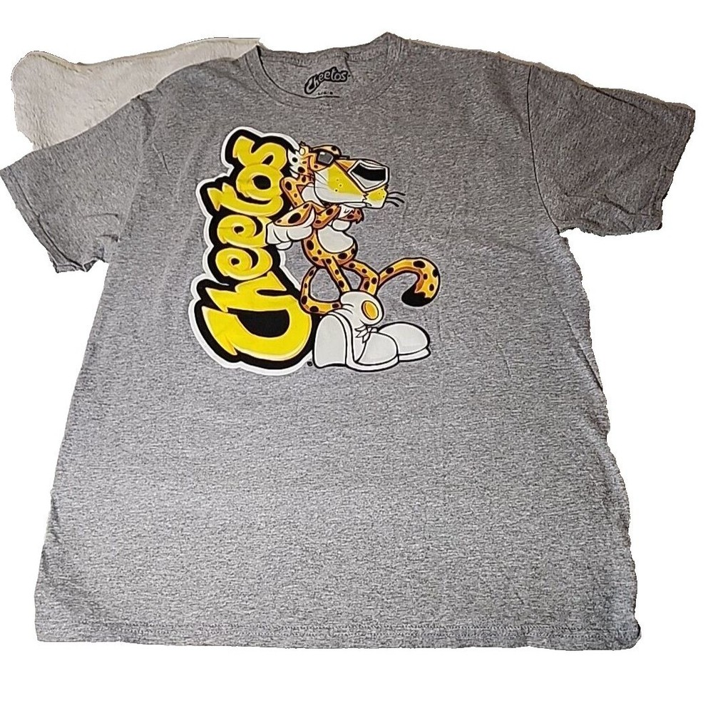 Mad Engine Cheetos Cheetah Streetwear GRAY Graphic Print Tee T-shirt Mens‎ Large